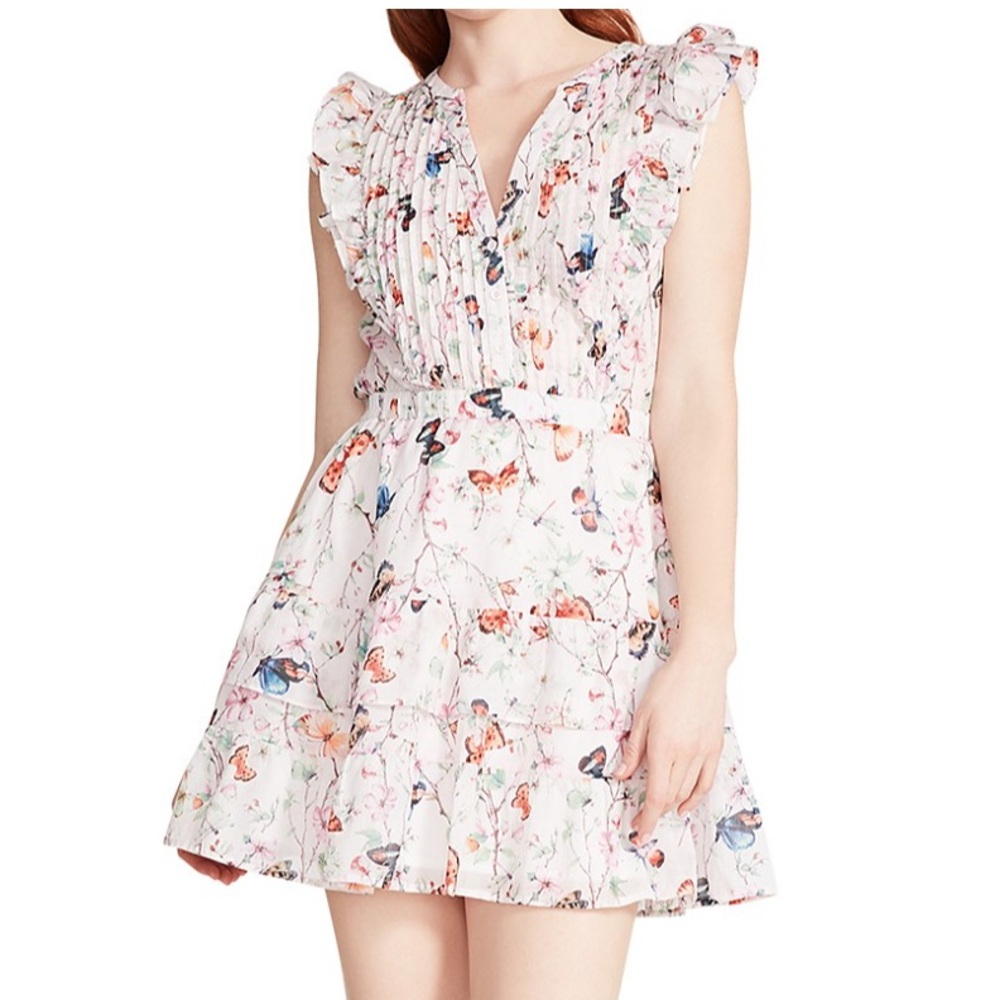 Kianna Cotton Butterfly Print Dress